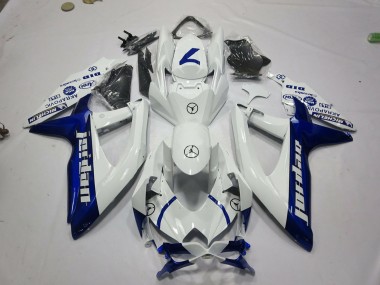 Carénages Moto Suzuki GSXR 600 / GSXR 750 2008-2010 - Blanc Bleu Jordan