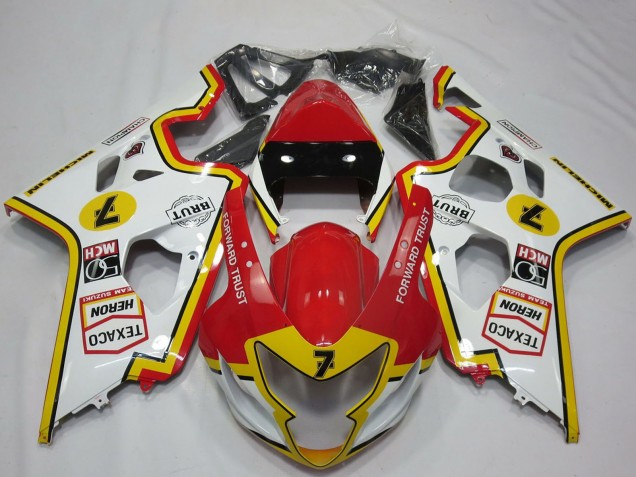 Carénages Moto Suzuki GSXR 600 / GSXR 750 2004-2005 - Blanc Rouge Jaune