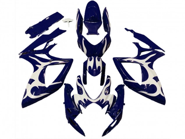 Carénages Moto Suzuki GSXR 600 / GSXR 750 2006-2007 - Bleu Foncé Blanc Design