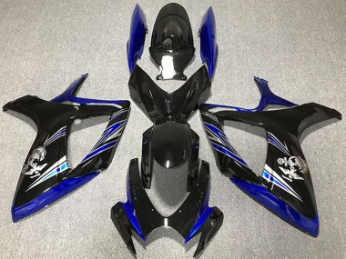 Carénage Moto Suzuki GSXR 600 / GSXR 750 2006-2007 - Bleu Noir Brillant