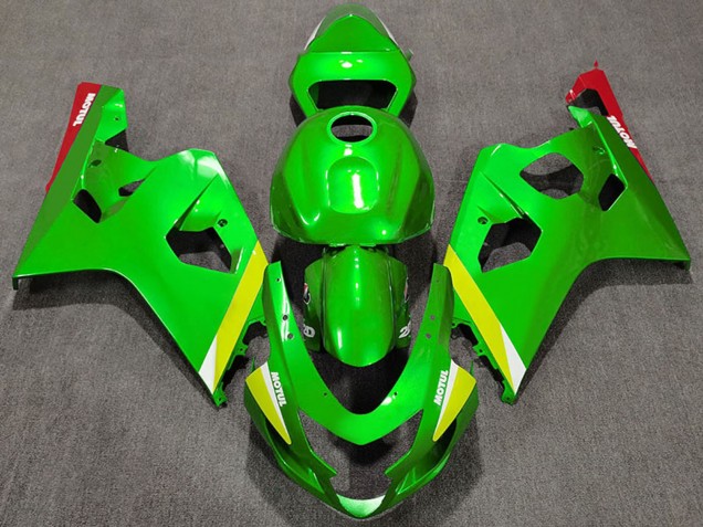 Carénages Moto Suzuki GSXR 600 / GSXR 750 2004-2005 - Vert Jaune Blanc
