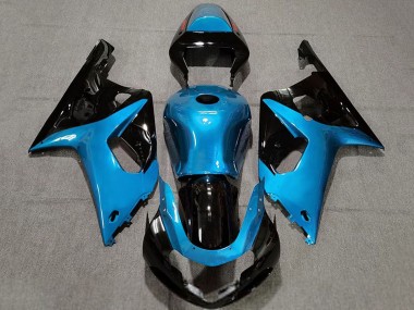 Carénages Moto Suzuki GSXR 600 / GSXR 750 2001-2003 - Bleu Clair Noir Brillant