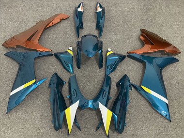 Carénages Moto Suzuki GSXR 600 / GSXR 750 2011-2024 - Bleu Clair Orange Blanc Jaune