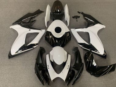 Carénages Moto Suzuki GSXR 600 / GSXR 750 2006-2007 - Blanc Noir Brillant
