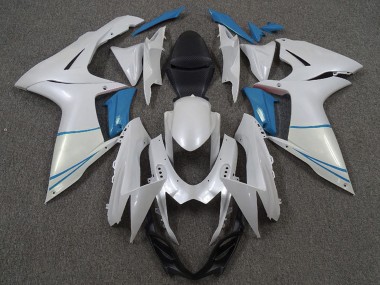 Carénages Moto Suzuki GSXR 600 / GSXR 750 2011-2024 - Blanc Bleu Perle Clair