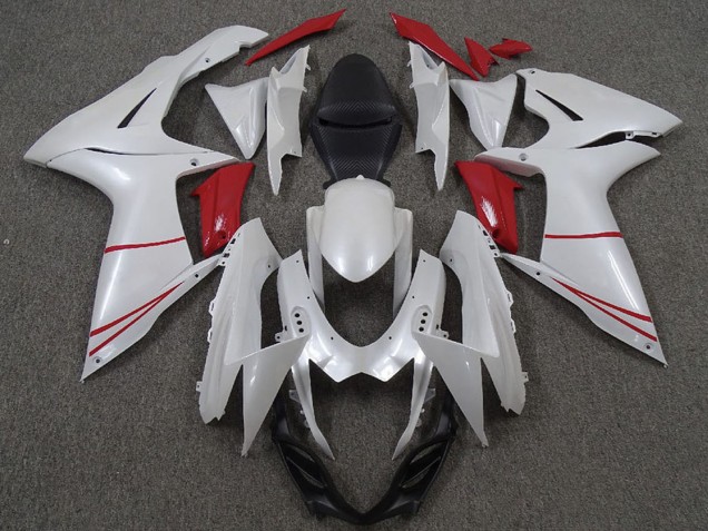 Carénages Moto Suzuki GSXR 600 / GSXR 750 2011-2024 - Blanc Perle Rouge