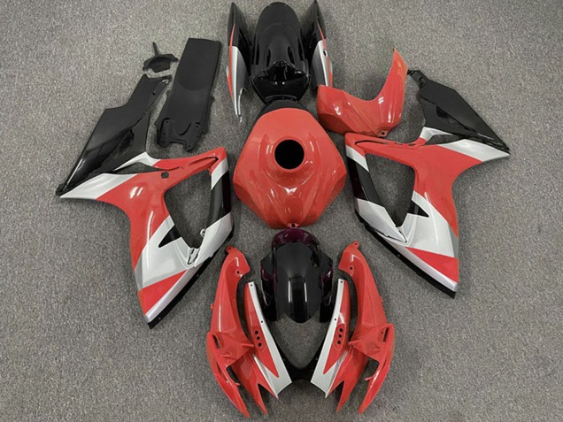 Carénages Moto Suzuki GSXR 600 / GSXR 750 2006-2007 - Rouge Argent Noir