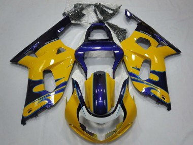 Carénages Moto Suzuki GSXR 600 / GSXR 750 2001-2003 - Jaune Bleu