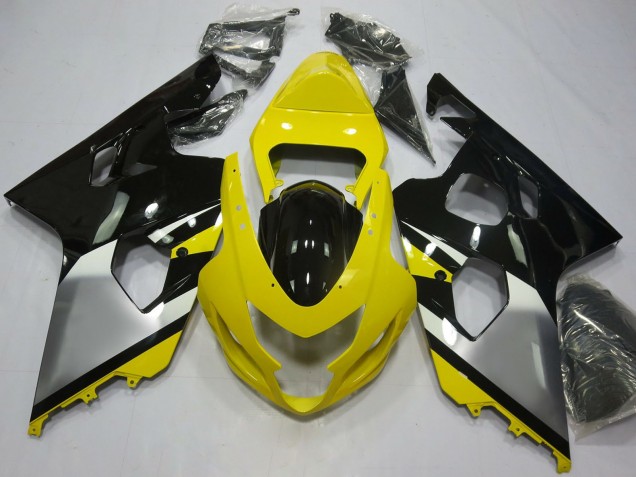 Carénages Moto Suzuki GSXR 600 / GSXR 750 2004-2005 - Jaune Argent Noir OEM Style
