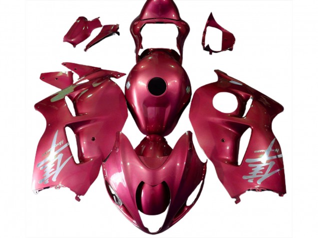 Carénages Moto Suzuki GSXR 1300 1996-2007 - Rouge Brillant Argent Logo