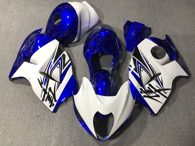 Carénages Moto Suzuki GSXR 1300 1996-2007 - Blanc Brillant Bleu Profond