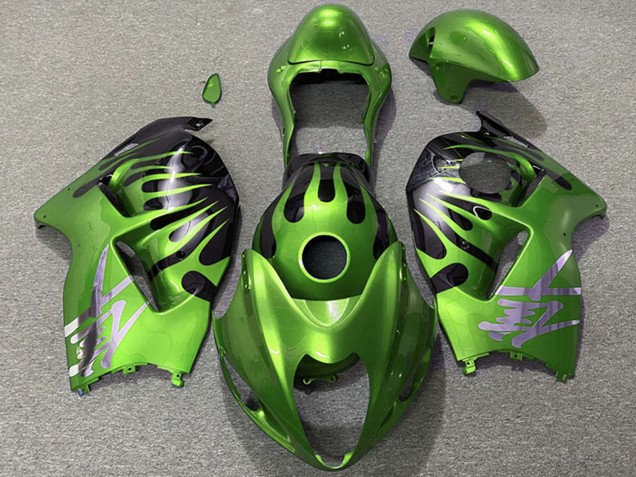 Carénages Moto Suzuki GSXR 1300 1996-2007 - Vert Noir Flamme