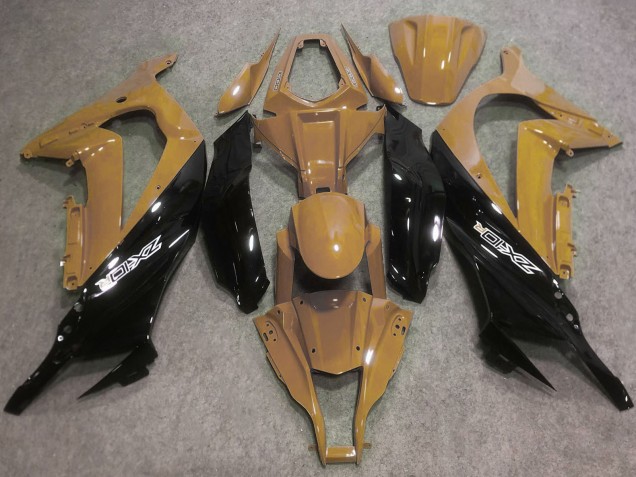 Carénages Moto Kawasaki ZX10R 2016-2020 - Bronzage du Désert Noir Brillant
