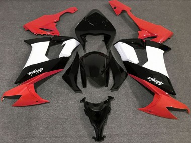 Carénages Moto Kawasaki ZX10R 2008-2010 - Rouge Brillant Noir Blanc