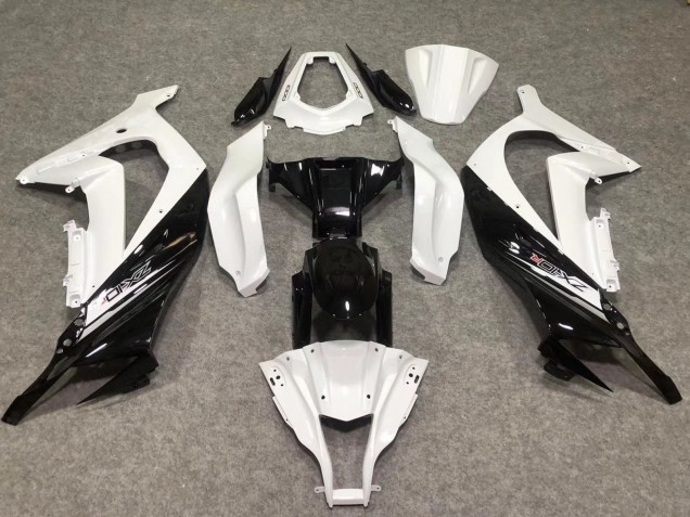Carénages Moto Kawasaki ZX10R 2011-2015 - Blanc Noir Brillant