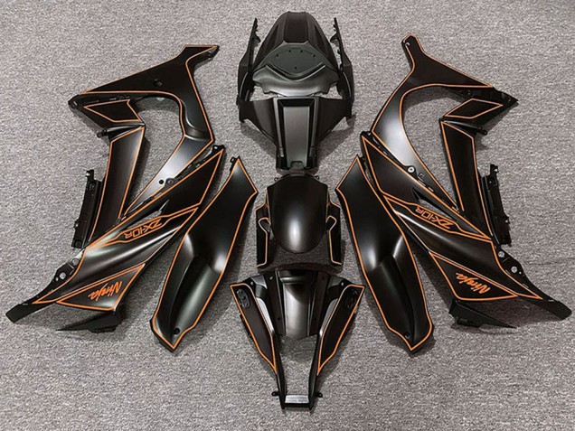 Carénages Moto Kawasaki ZX10R 2011-2015 - Noir Mat Orange Doubler