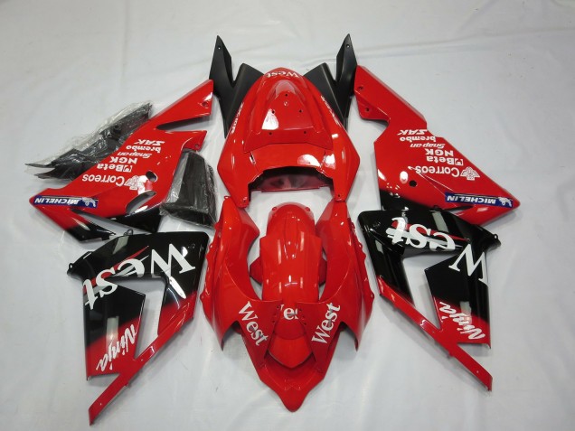 Carénages Moto Kawasaki ZX10R 2004-2005 - Rouge West