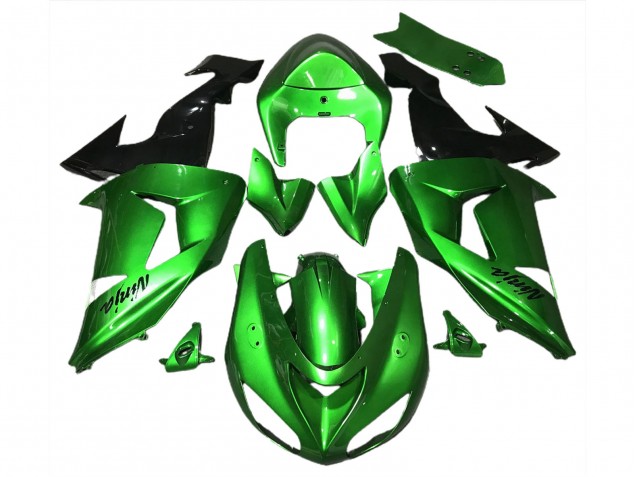 Carénages Moto Kawasaki ZX10R 2006-2007 - Vert Noir Brillant