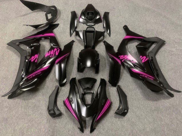 Carénages Moto Kawasaki ZX10R 2016-2020 - Noir Mat Rose Ninja