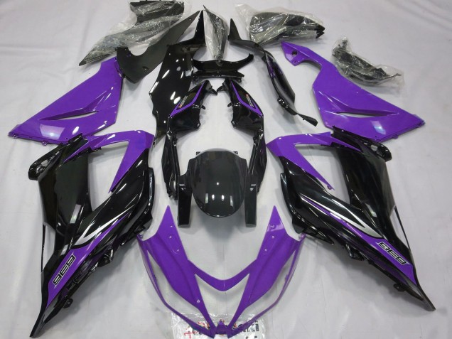 Carénages Moto Kawasaki ZX6R 2013-2018 - Violet Noir Brillant