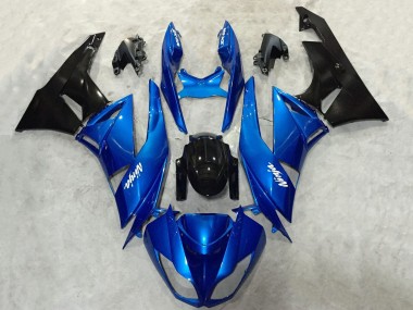 Carénage Moto Kawasaki ZX6R 2009-2012 - Bleu Noir Brillant