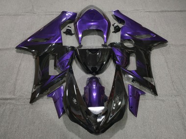 Carénages Moto Kawasaki ZX6R 2005-2006 - Violet Noir Brillant