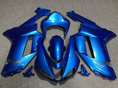 Carénages Moto Kawasaki ZX6R 2007-2008 - Bleu Brillant Chrome Logo