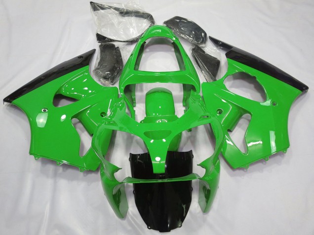 Carénages Moto Kawasaki ZX6R 2000-2002 - Vert Noir Brillant