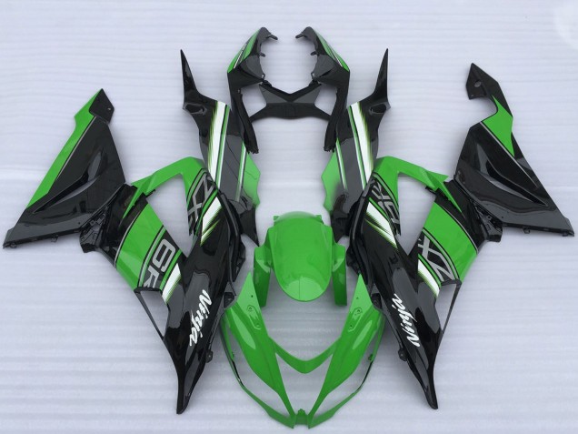 Carénages Moto Kawasaki ZX6R 2013-2018 - Vert Noir Blanc