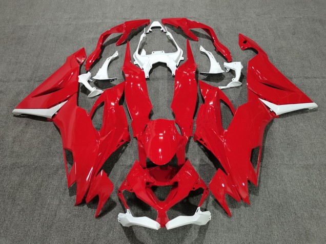 Carénages Moto Kawasaki ZX6R 2019-2022 - Blanc Rouge