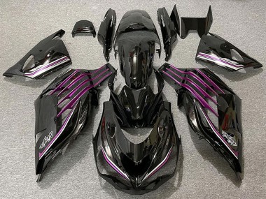 Carénages Moto Kawasaki ZX14R 2012-2024 - Noir Brillant Violet