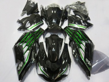 Carénages Moto Kawasaki ZX14R 2012-2024 - Noir Brillant Vert
