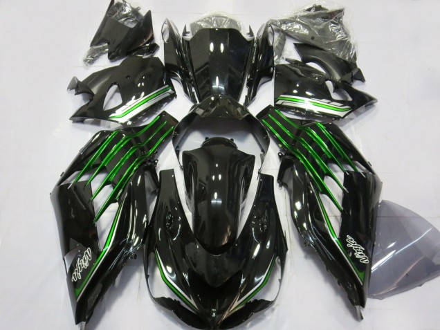 Carénages Moto Kawasaki ZX14R ZZR1400 2012-2024 - Noir Brillant Vert