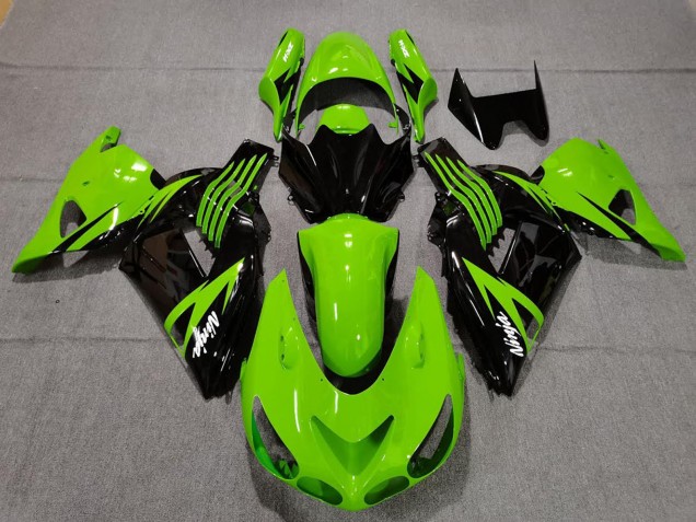 Carénages Moto Kawasaki ZX14R 2006-2011 - Vert Noir Brillant Blanc Ninja