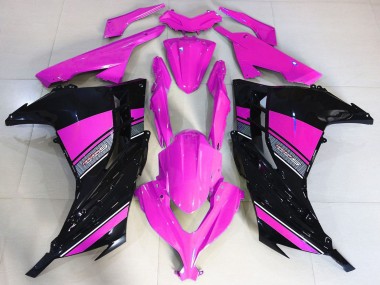 Carénages Moto Kawasaki Ninja 300 2013-2024 - Rose Vif Noir