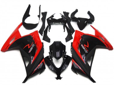 Carénages Moto Kawasaki Ninja 300 2013-2024 - Rouge Noir Brillant