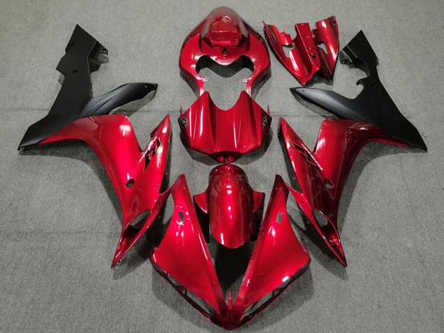 Carénages Moto Yamaha R1 2004-2006 - Bonbon Rouge Noir Mat