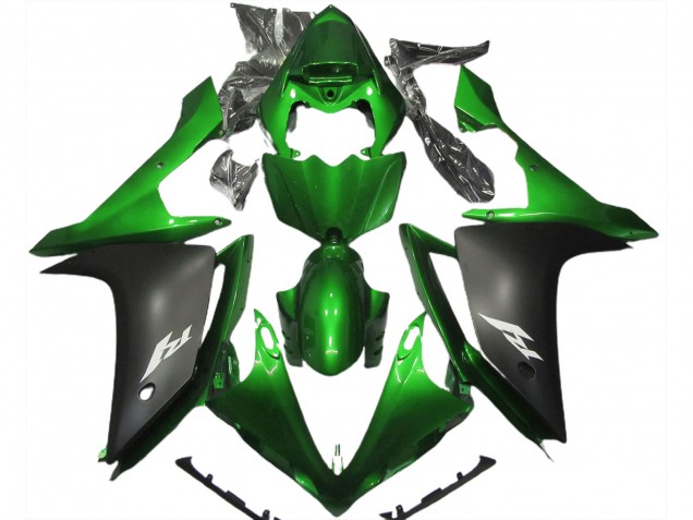 Carénage Moto Yamaha R1 2007-2008 - Vert Noir Mat