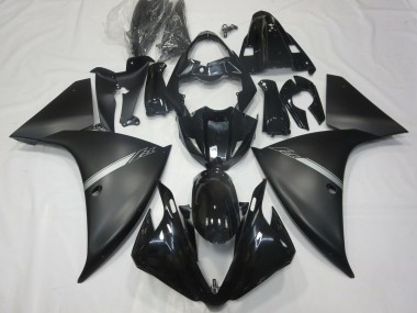 Carénages Moto Yamaha R1 2012-2014 - Noir Brillant Noir Mat Argent