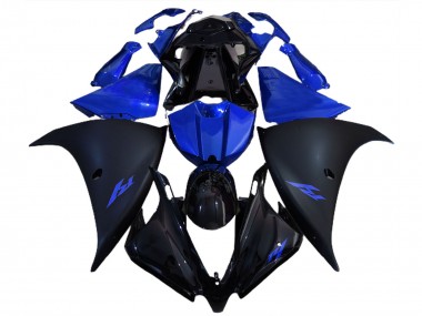 Carénages Moto Yamaha R1 2012-2014 - Noir Brillant Noir Mat Bleu