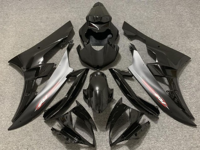 Carénages Moto Yamaha R6 2006-2007 - Noir Brillant Argent