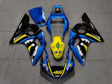 Carénages Moto Yamaha R6 1998-2002 - Bleu Jaune Noir Requin 46