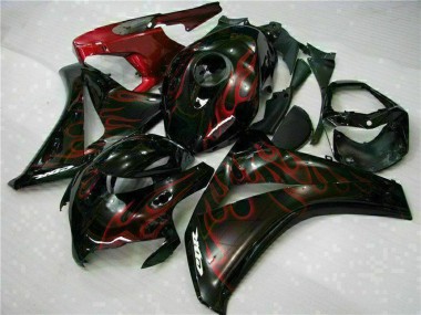 Kits Carénage Moto Honda CBR1000RR 2008-2011 - Noir Brillant Rouge Flamme
