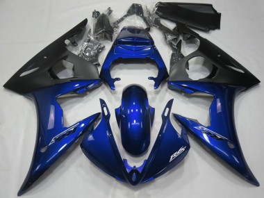 Carénages Moto Yamaha R6 2005 - Bleu Foncé Noir Mat