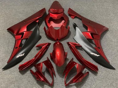Carénages Moto Yamaha R6 2006-2007 - Rouge Noir Mat