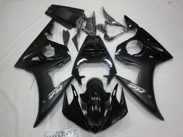 Carénages Moto Yamaha R6 2005 - Noir Brillant Noir Mat Blanc