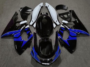 Carénages Moto Yamaha YZF600R Thundercat 1996-2007 - Noir Brillant Bleu Blanc