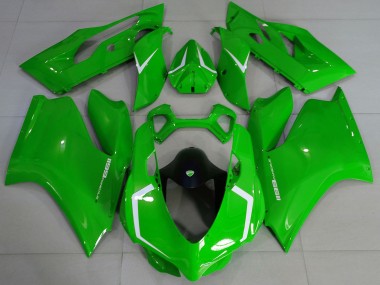 Carénages Moto Ducati 1199 2011-2014 - Vert Brillant Blanc