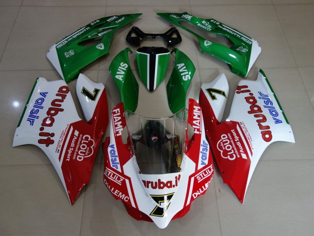 Carénages Moto Ducati 899 1199 2011-2014 - Blanc Rouge Vert Fiamm 7
