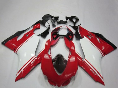 Carénages Moto Ducati 1199 2011-2014 - Blanc Rouge Noir OEM Style